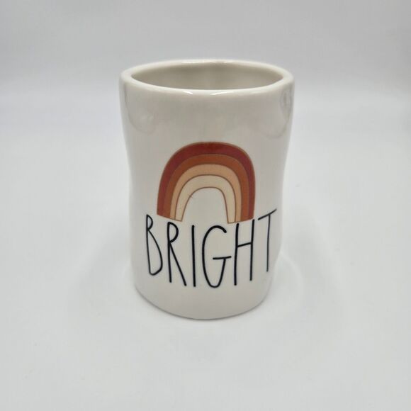 Rae Dunn BRIGHT Ceramic Cup Rainbow Utensil Makeup Brush Office Pencil Holder - Picture 4 of 4